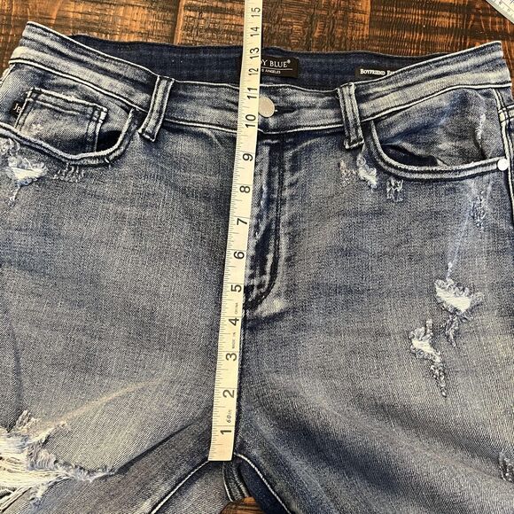 Judy Blue Jeans Womens 13 31 Boyfriend Distressed Ripped Denim JB82284MD - Picture 6 of 7